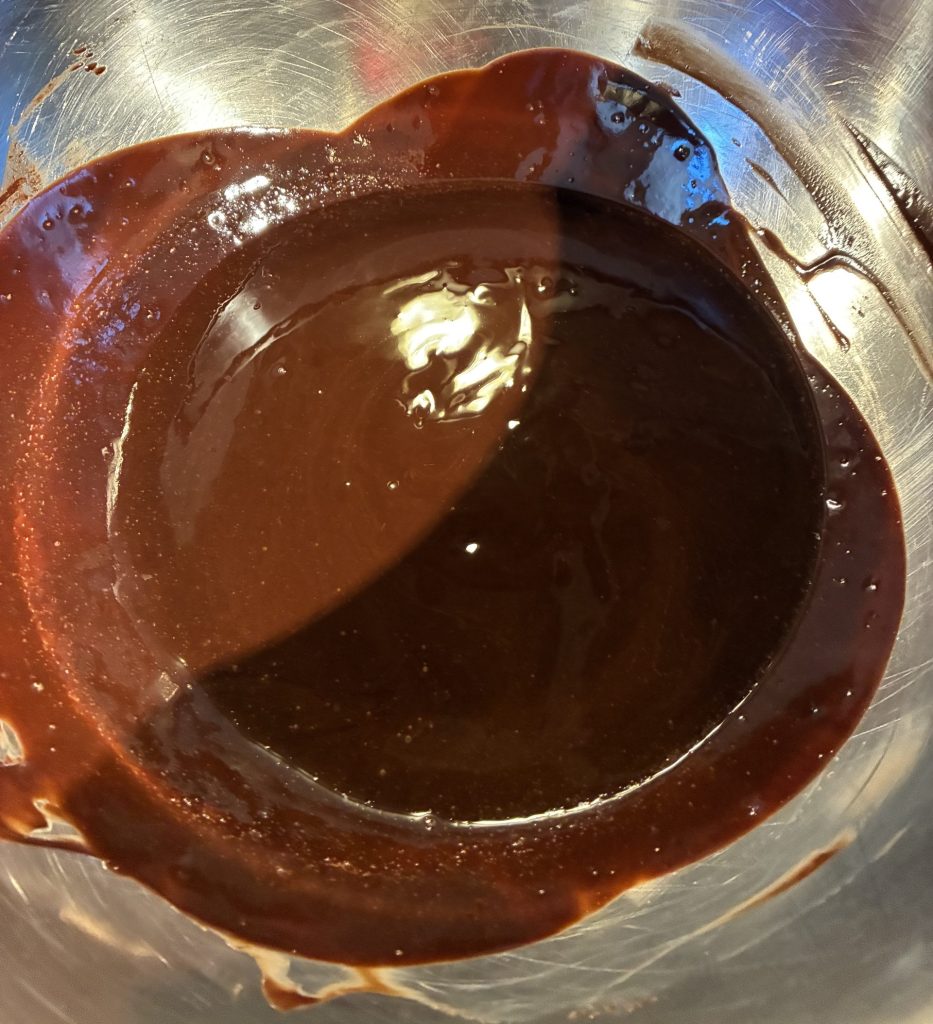 chocolat et beurre fondus au bain marie