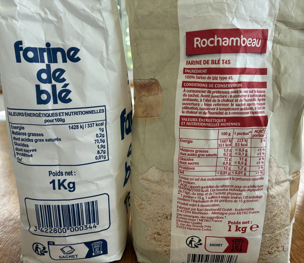 farines t55 et t45 avec focus sur les valeurs nutritionnelles